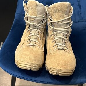 Tan Suede Lace-Up Steel toe work Boots